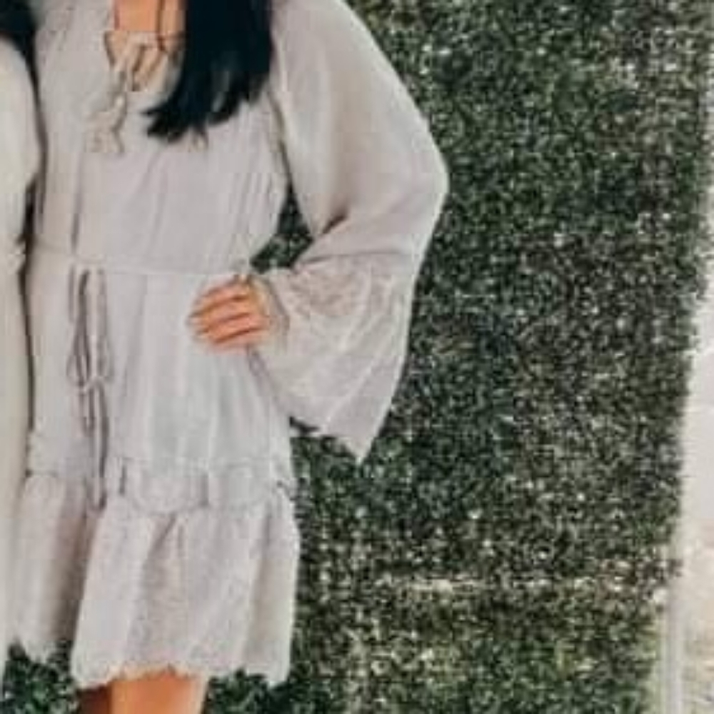 Gray Flowy Mini Dress